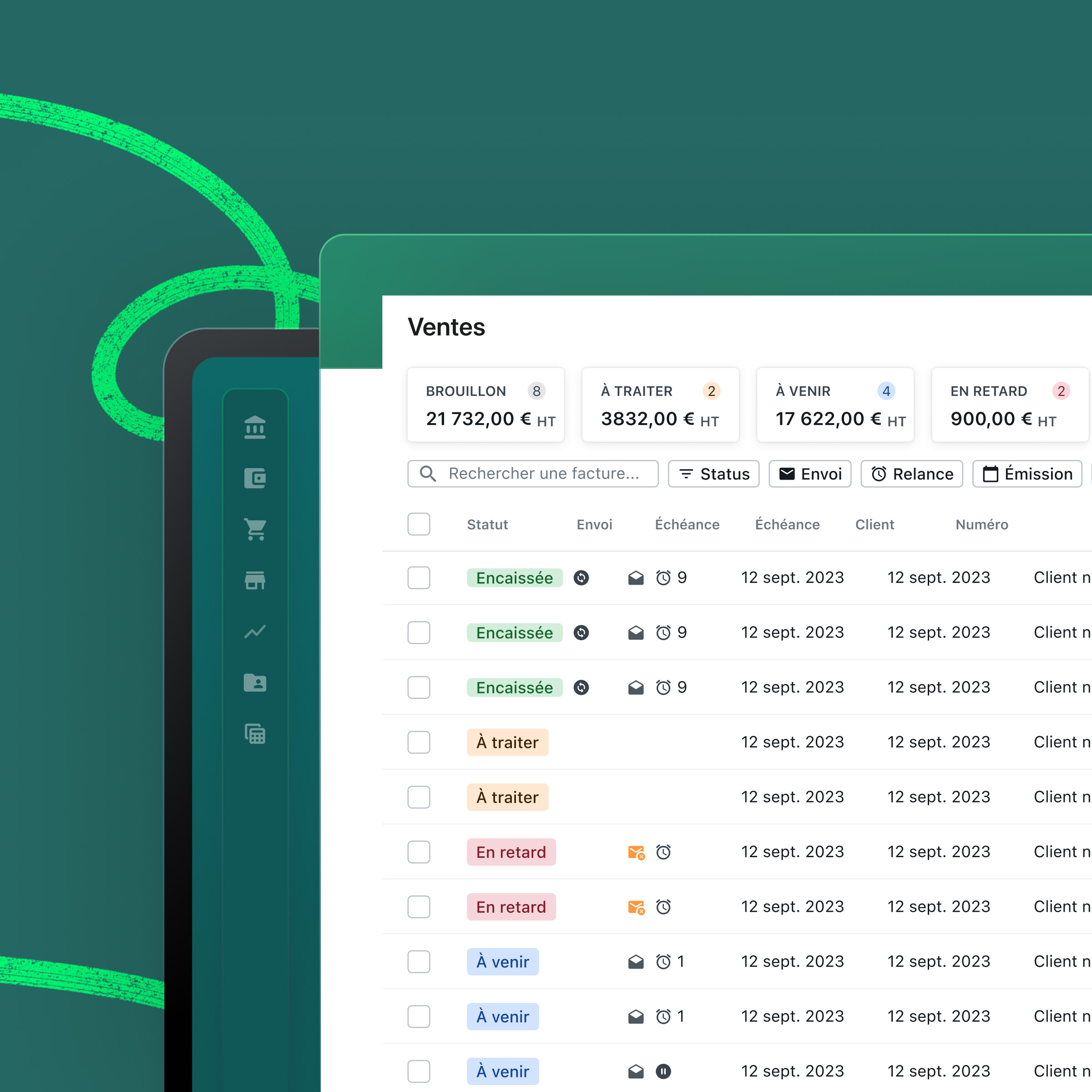Interface Pennylane — tableau de bord comptable en temps réel